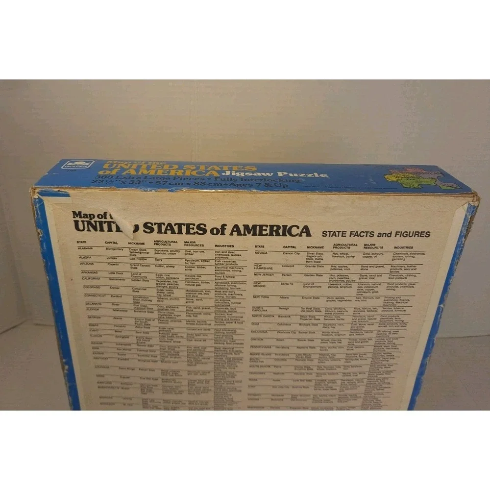 1985 Western Publishing Map Of The United States Of America 300 Pc Jigsaw Puzzle